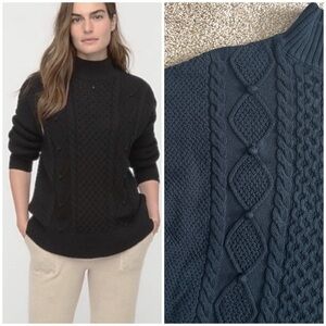 J.Crew Pom Pom Cable Knit Sweater